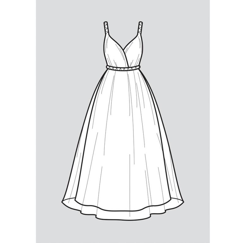 Wedding Dress Vector Fashion Flat Sketch Adobe Illustrator Etsy 794x794 Wedding Dress Vector Fashion Flat Sketch Adobe Illustrator Etsy