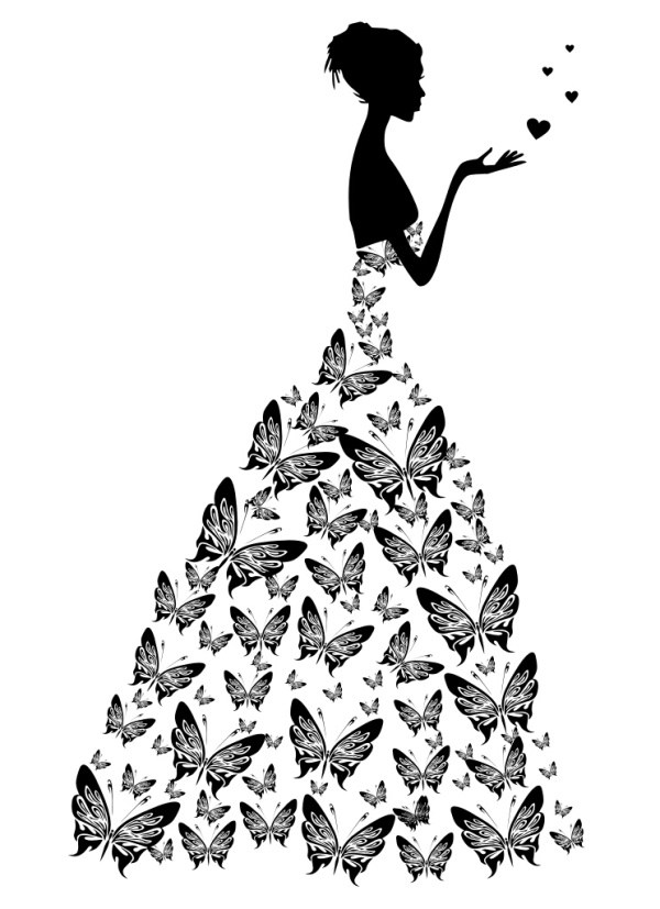 Free Bride With Wedding Dress Vector Illustration 600x827 Free Bride With Wedding Dress Vector Illustration