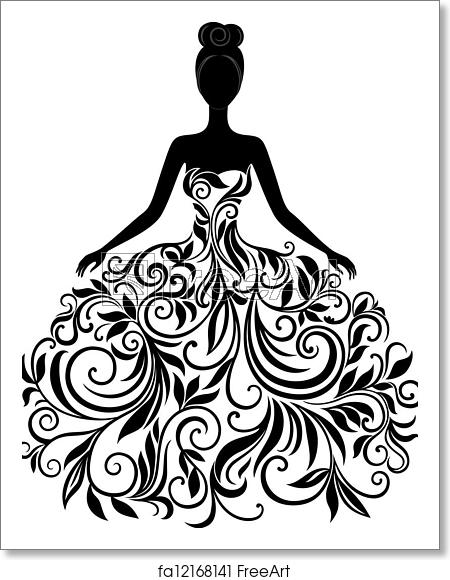 Free Art Print Of Vector Silhouette Of Young Woman In Dress 450x580 Free Art Print Of Vector Silhouette Of Young Woman In Dress