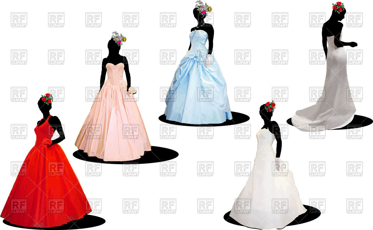Silhouettes Of Brides In Wedding Dresses Vector Image Of People 1200x741 Silhouettes Of Brides In Wedding Dresses Vector Image Of People
