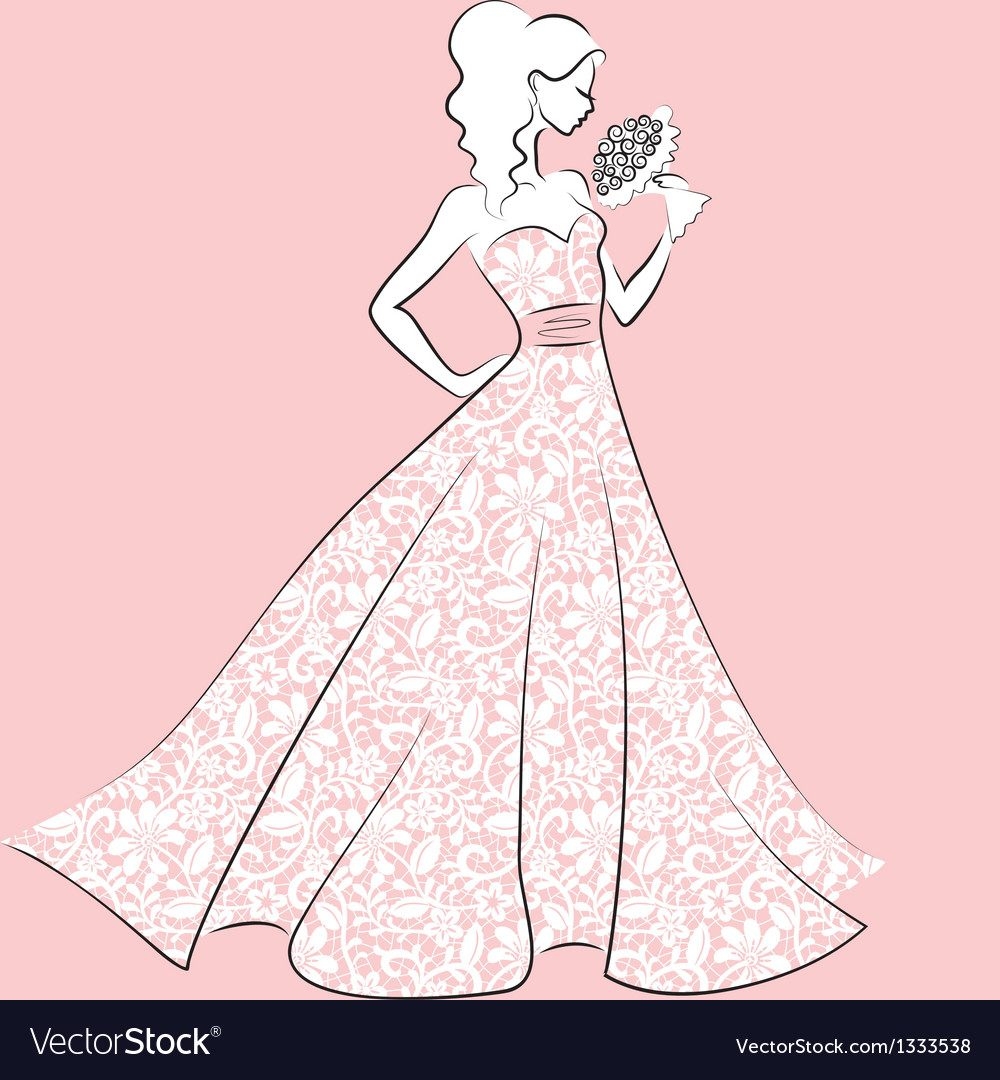 Bride In Lace Wedding Dress Royalty Free Vector Image Lace Wedding 1000x1080 Bride In Lace Wedding Dress Royalty Free Vector Image Lace Wedding