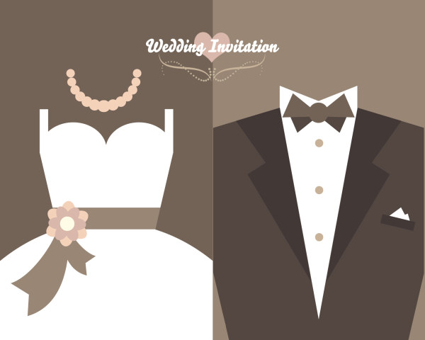 Wedding Invitation Card With Dress Vector For Free Download Free 600x480 Wedding Invitation Card With Dress Vector For Free Download Free