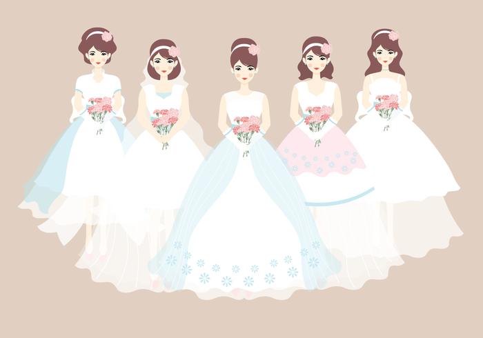 Bride And Bridesmaid Dress Vector 700x490 Bride And Bridesmaid Dress Vector