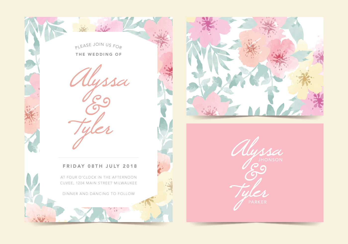 Floral Invitation Free Vector Art 1400x980 Floral Invitation Free Vector Art