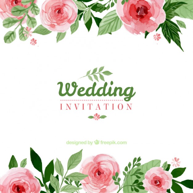 Floral Wedding Invitation Vector Free Download 626x626 Floral Wedding Invitation Vector Free Download