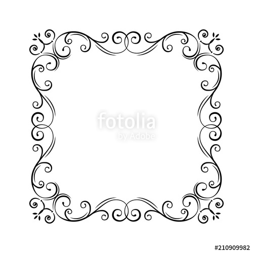 500x500 Flourish Vintage Frame Filigree