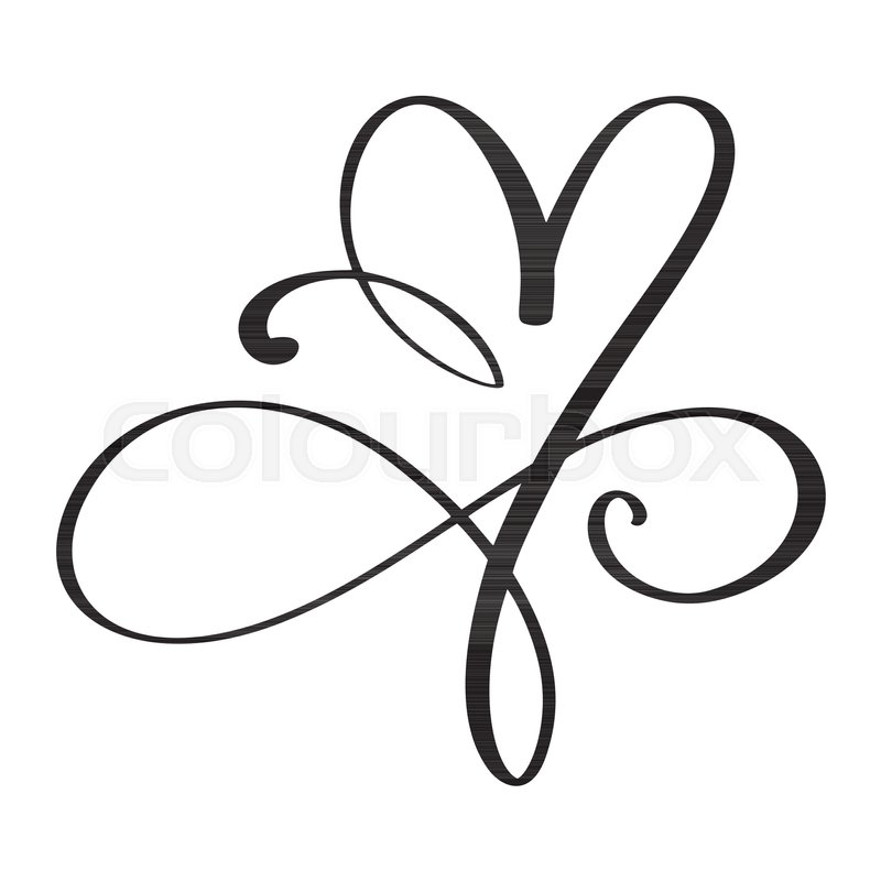 800x800 Hand Drawn Love Border Flourish Heart Stock Vector Colourbox