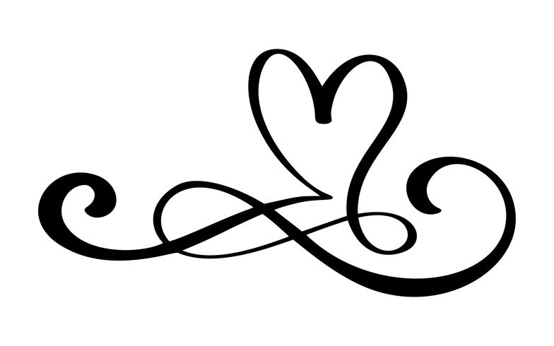 784x490 Hand Drawn Love Border Flourish Heart Separator Calligraphy