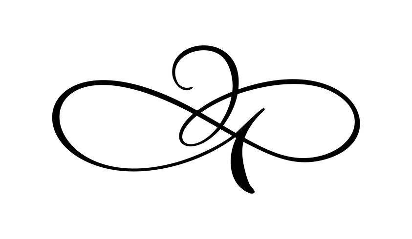 843x490 Vintage Swirl Calligraphic Flourish, Vector Divider Ornament