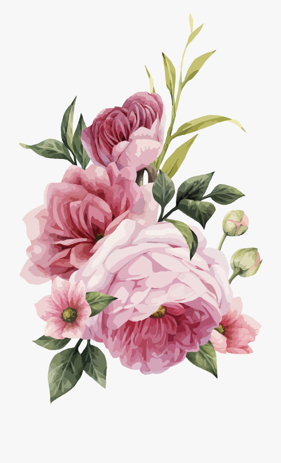 920x1516 Watercolor Wedding Flowers Png Photo Vector, Clipart