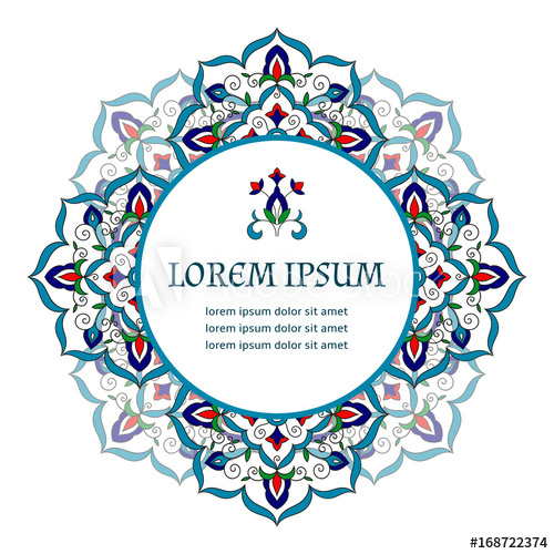 500x500 Oriental Floral Wedding Frame Vector Islamic Arabesque Pattern