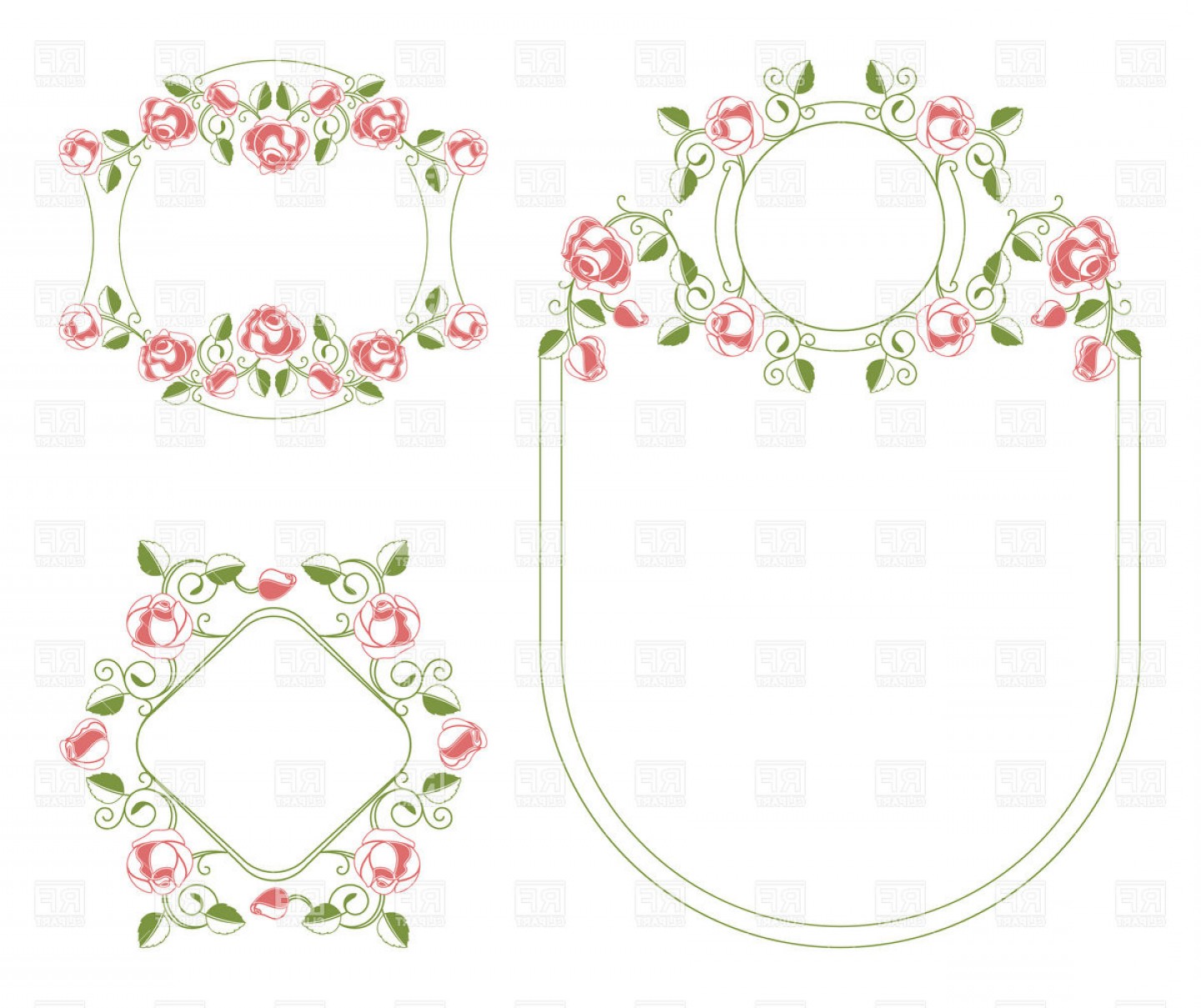 1440x1209 Romantic Floral Wedding Frames Vector Clipart Savoyuptown