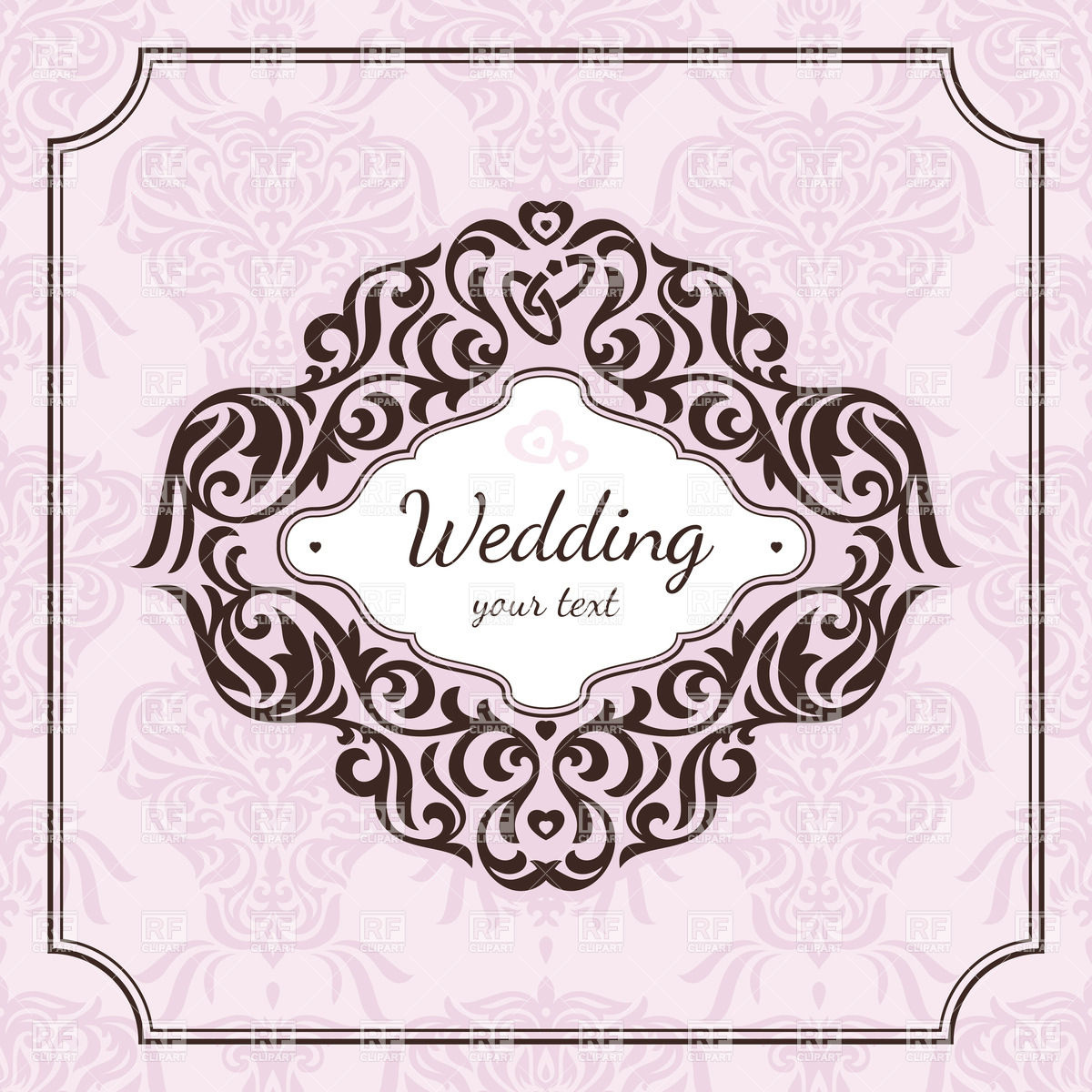 1200x1200 Vintage Floral Frame For Wedding Invitation Vector Image