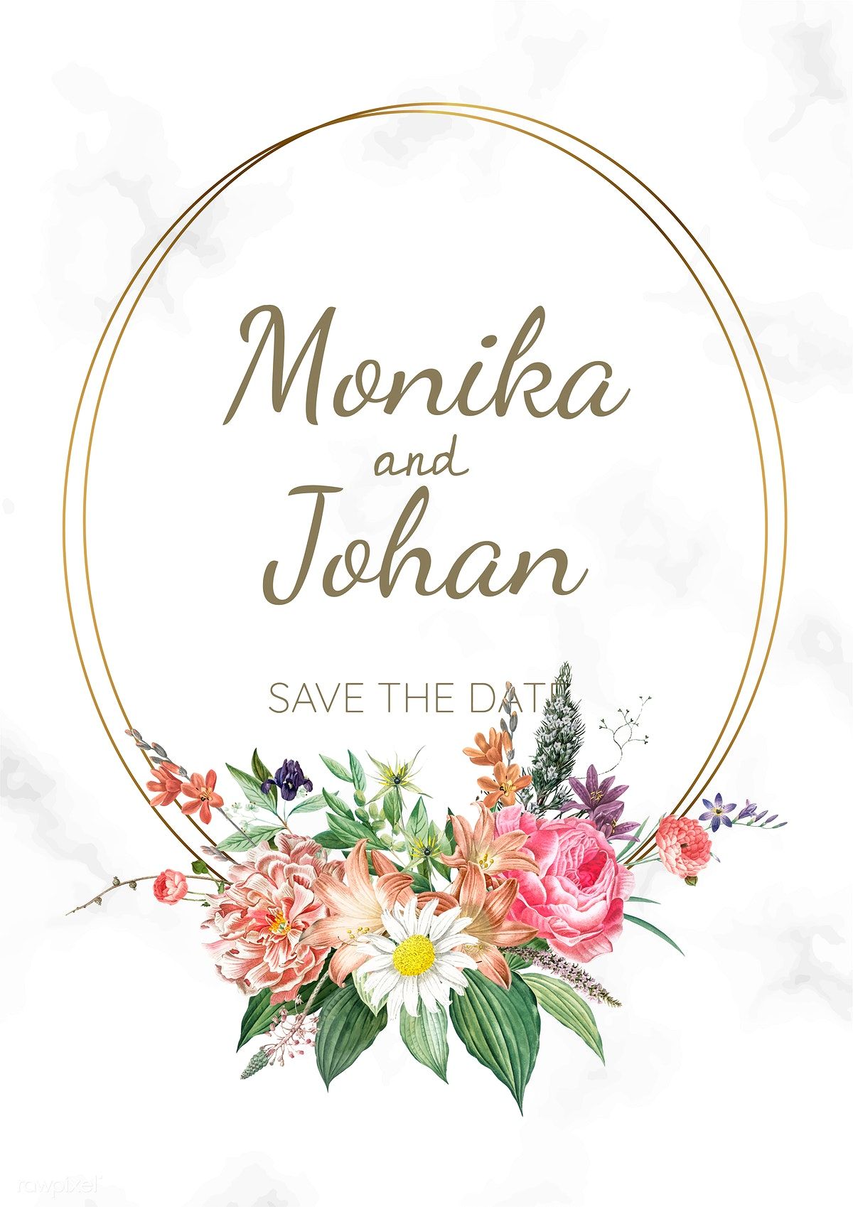 1200x1698 Vintage Floral Wedding Frame Vector Free Image