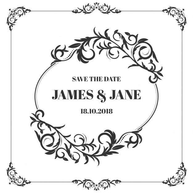 626x626 Classic Wedding Frame Vector Free Download
