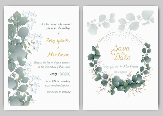 686x490 Greenery Wedding Invitationtemplate Eucalyptus Wedding