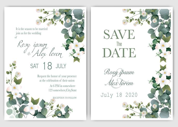 686x490 Greenery And Eucalyptus Wedding Invitation