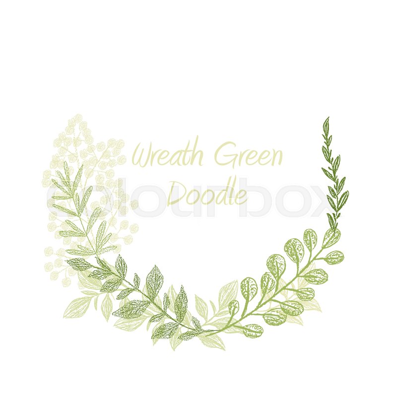 800x800 Greenery Doodle Hand Drawn Floral Stock Vector Colourbox
