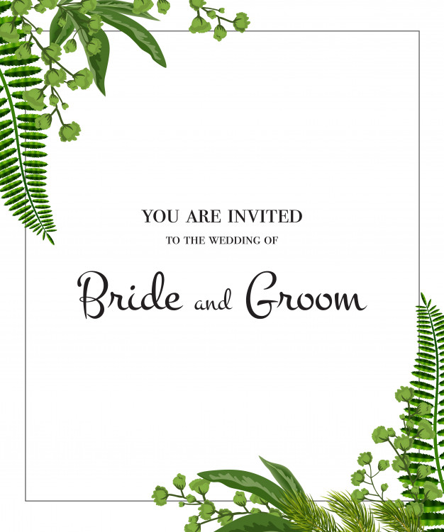 626x751 Wedding Invitation Frame With Greenery On White Background Party