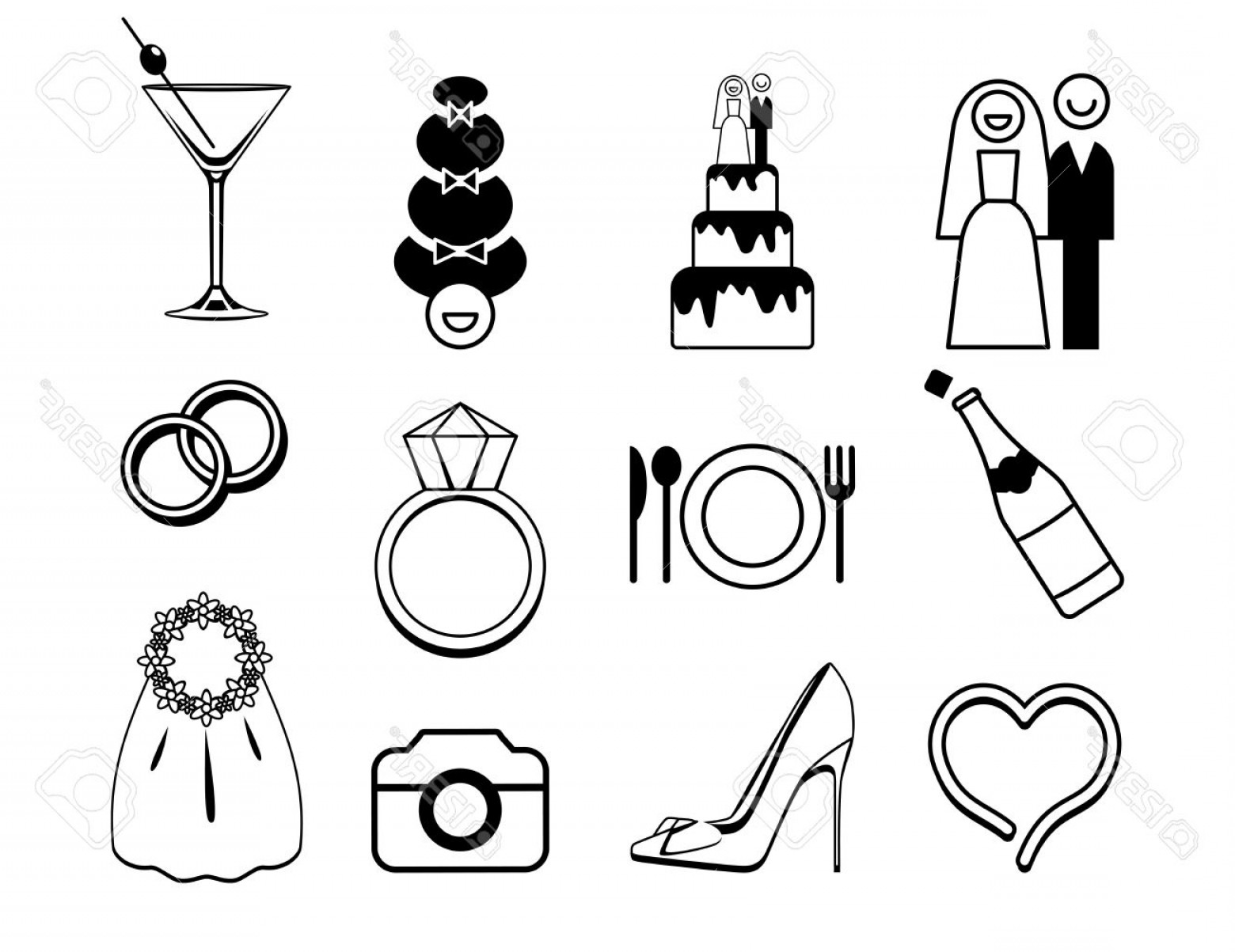 1560x1203 Photostock Vector Vector Wedding Icons Set May Be Used For Wedding