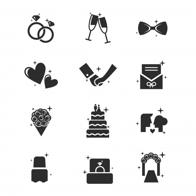 626x626 Set Of Wedding Icon Vector Premium Download