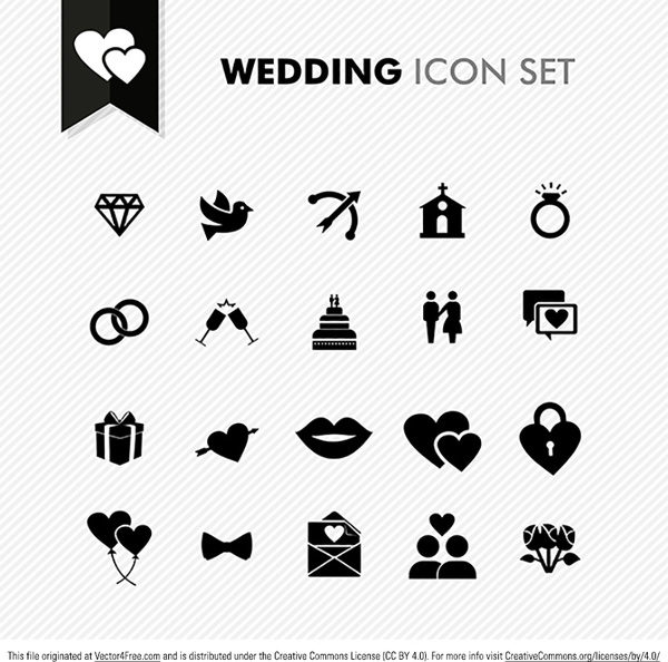 600x594 Wedding Icon Vector Set Free Vector In Encapsulated Postscript