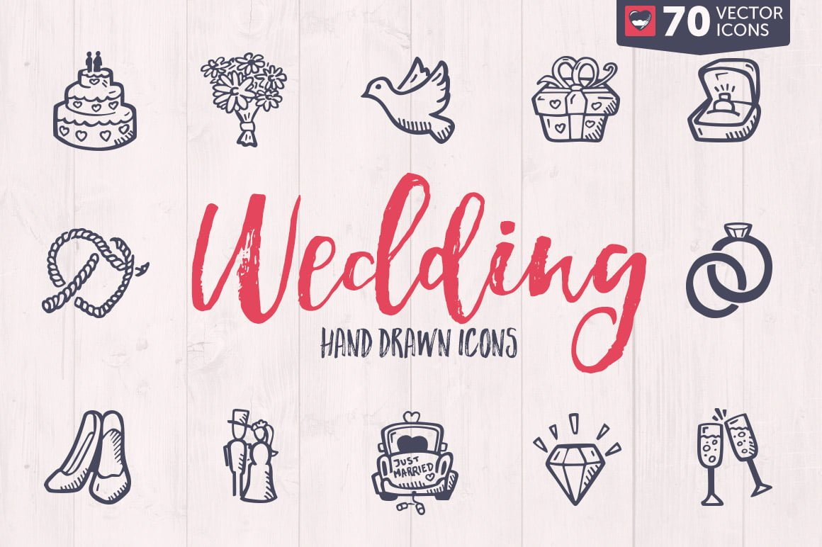 1160x772 Wedding Vector Icons