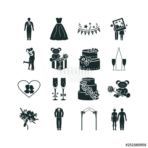 500x500 Wedding Icon Set Wedding Cake Icon And Wedding Icon Vector Icons