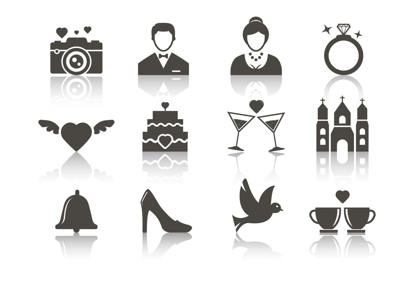 1400x980 Free Wedding Icons Vector