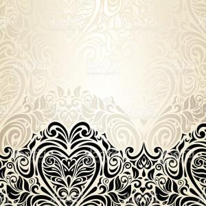 300x300 Wedding Vintage Floral Invitation Background Design Stock Vector
