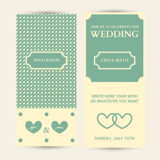 626x626 Wedding Invitation Card Editable With Hearts Background Vector
