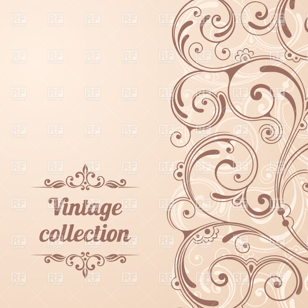 Beige Vintage Invitation Card With Curly Ornamental Border Vector 1000x1000 Beige Vintage Invitation Card With Curly Ornamental Border Vector