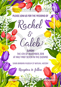 Wedding Invitation With Spring Flower Frame Border 213x300 Wedding Invitation With Spring Flower Frame Border