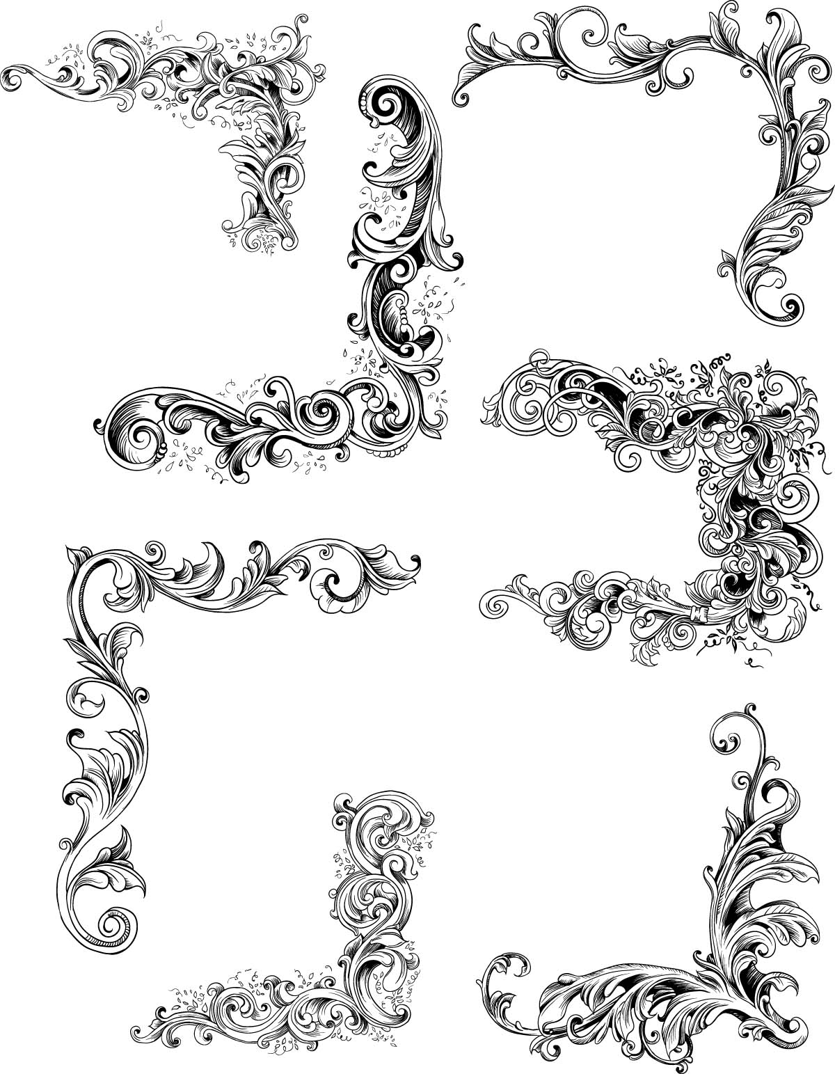 Decorative Elements Vintage Set Vector Free Download 1200x1543 Decorative Elements Vintage Set Vector Free Download