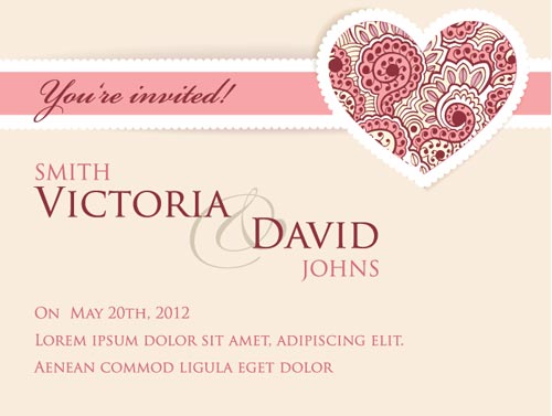 500x377 Wedding Invitation Cards Vectors