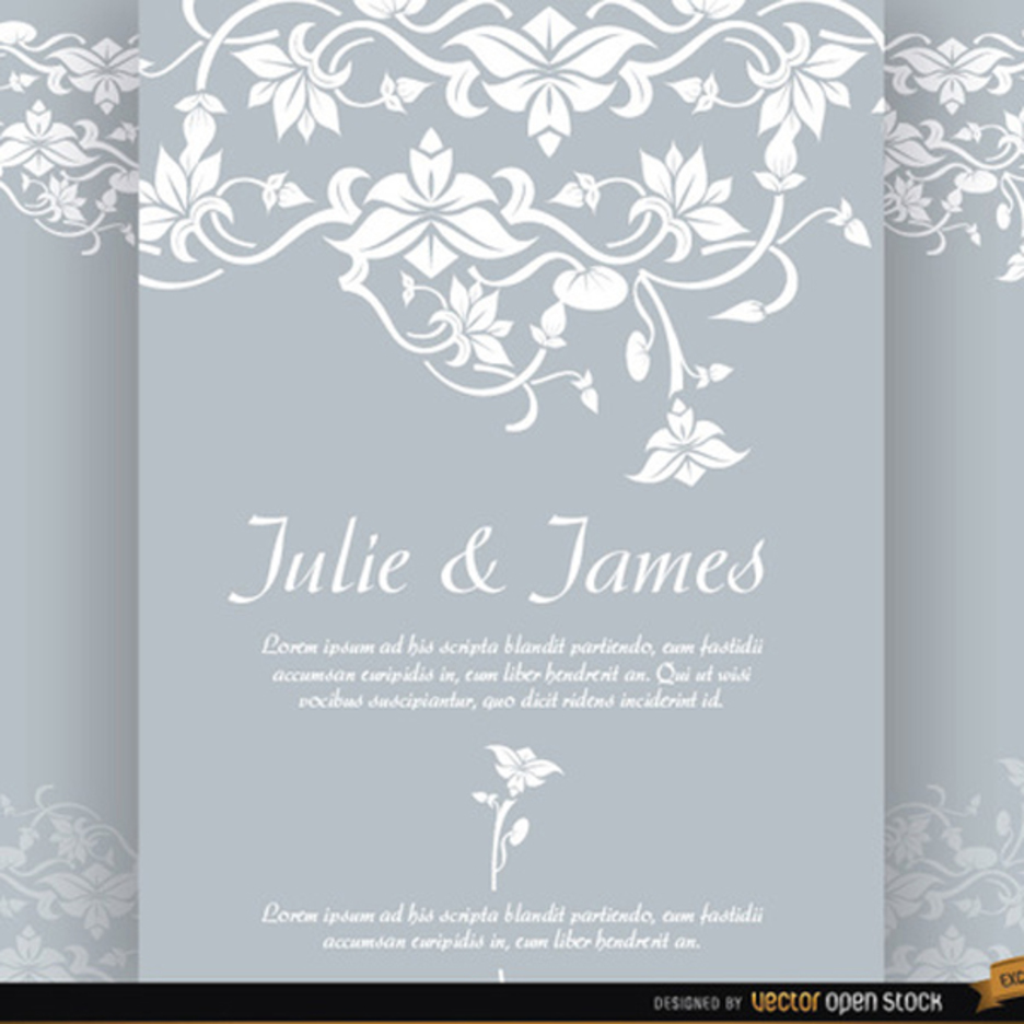 936x936 Floral Wedding Invitation Vector Freevectors