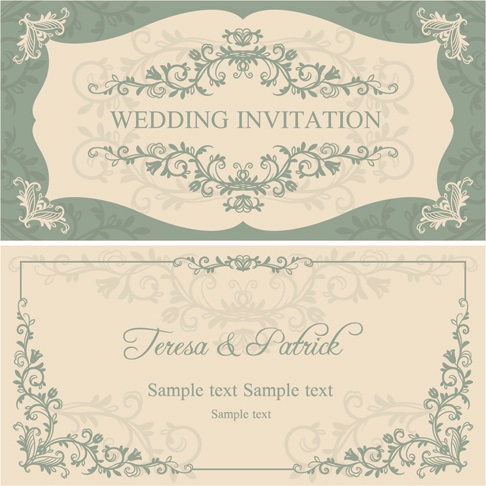 486x486 Elegant Floral Decorative Wedding Invitation Vector Cards Free