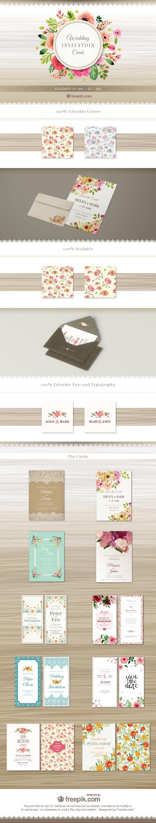 314x1651 Free Wedding Invites Vector Pack Download Creative