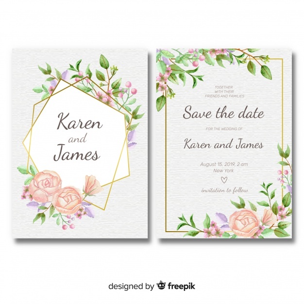 626x626 Wedding Invitation Card Template