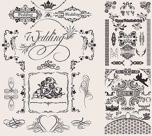 310x277 Wedding Lace Pattern Vector Material Marriage Wedding Angels
