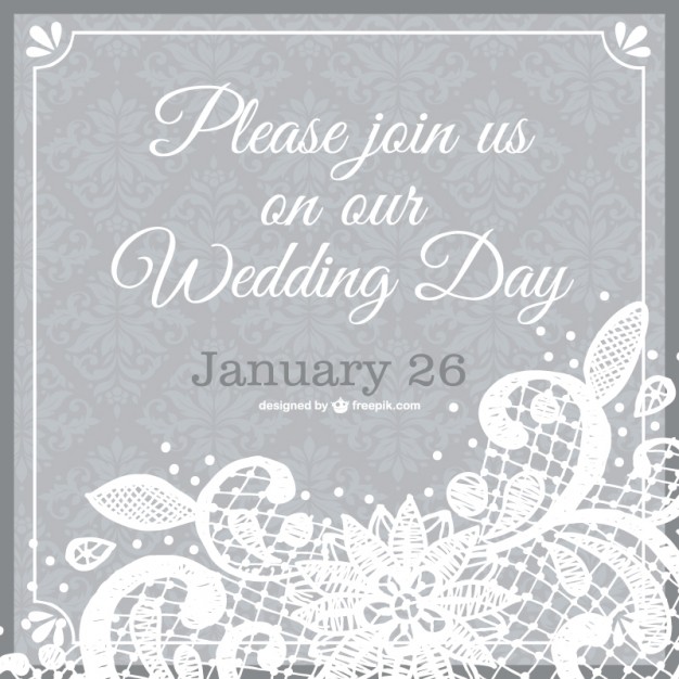626x626 Wedding Invitation Lace Template Vector Free Download