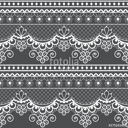 500x500 Wedding Lace French Or English Seamless Pattern Set, White