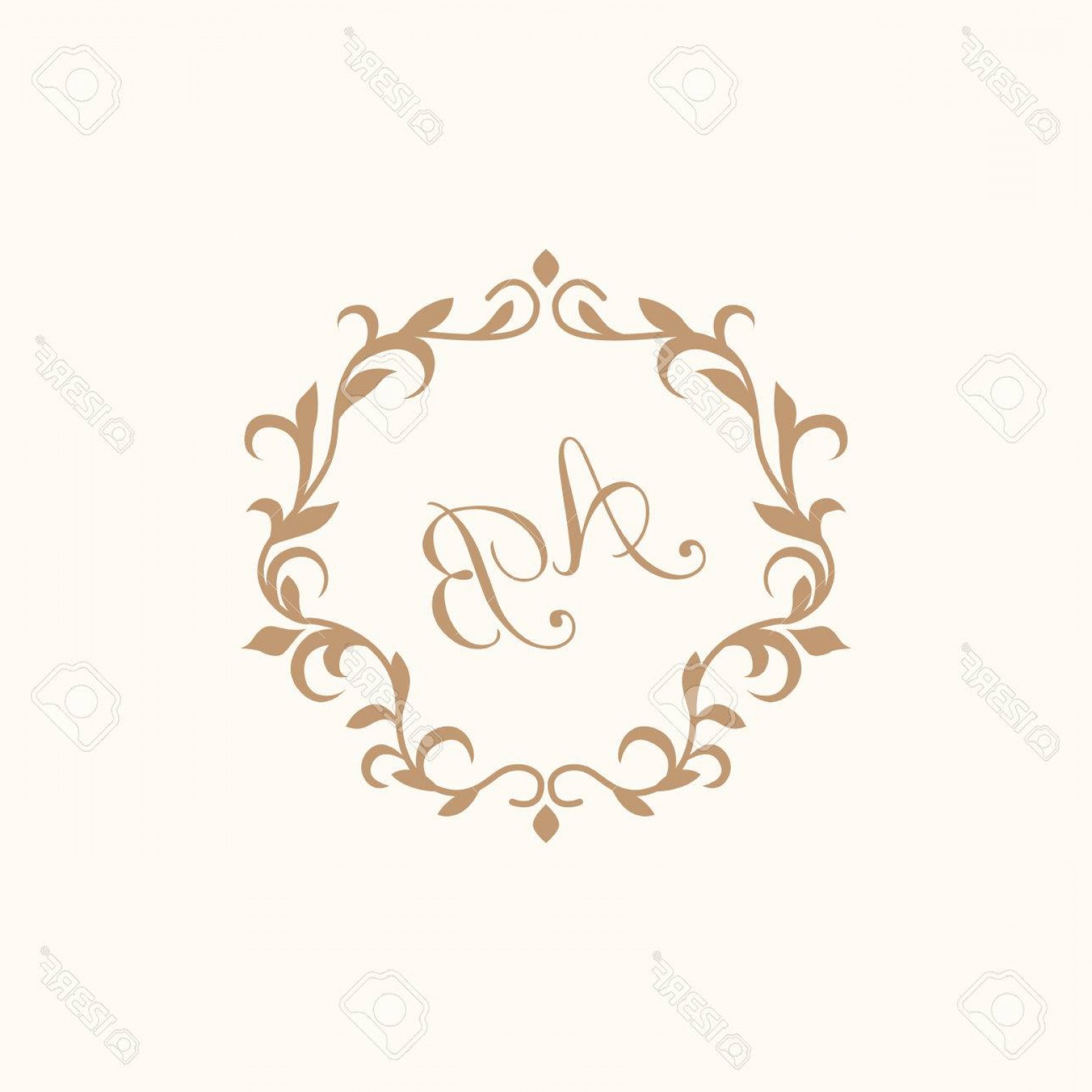 Photostock Vector Elegant Floral Monogram Design Template 1560x1560 Photostock Vector Elegant Floral Monogram Design Template