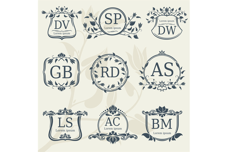 Vintage Elegance Wedding Monograms With Floral Frames Vector 800x533 Vintage Elegance Wedding Monograms With Floral Frames Vector