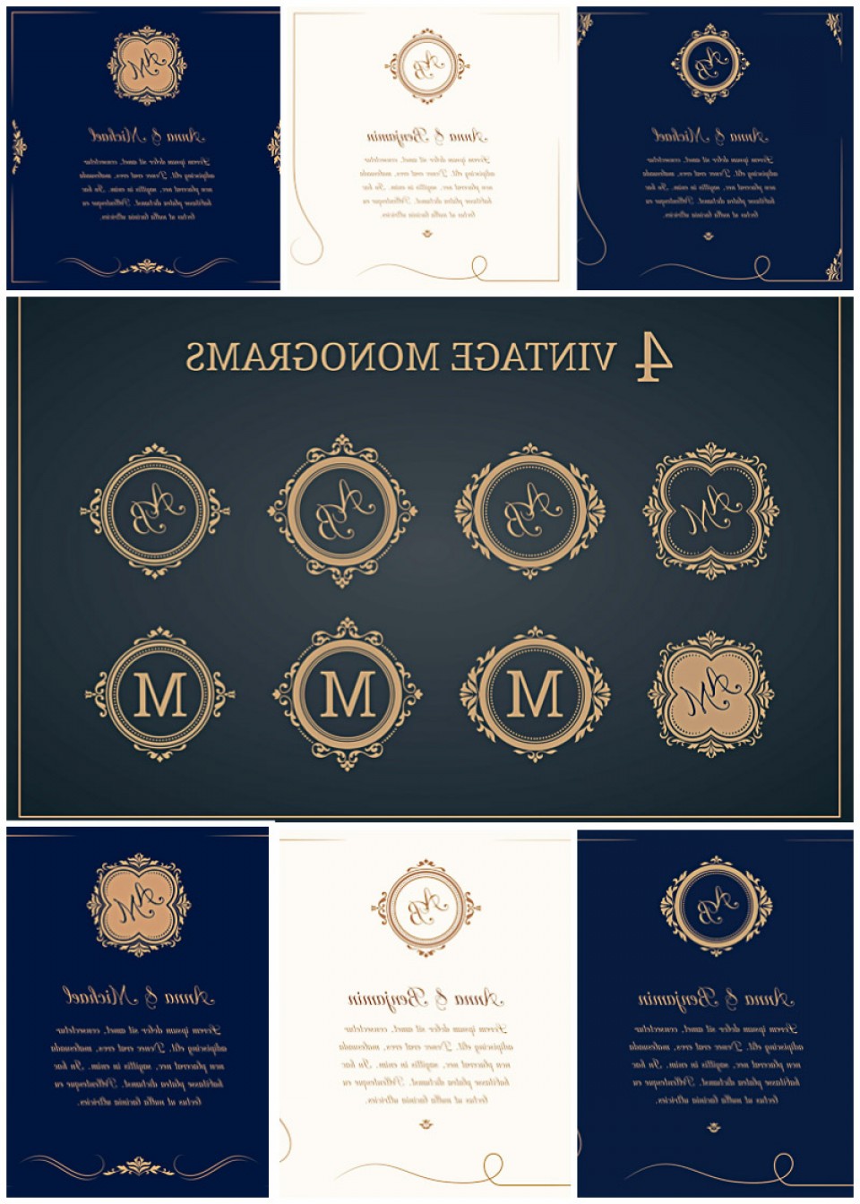 Wedding Invitations With Monograms Vector Collection Soidergi 960x1344 Wedding Invitations With Monograms Vector Collection Soidergi