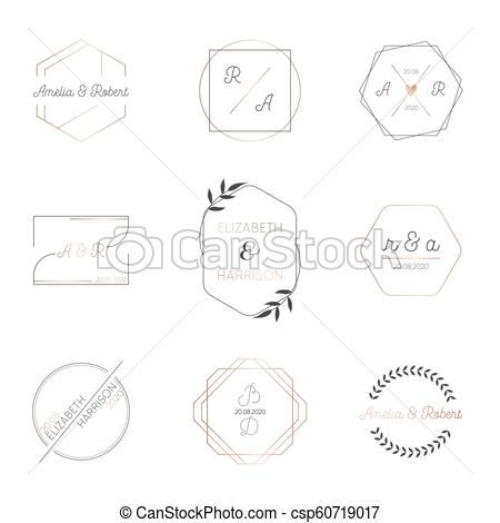 Wedding Monogram Collection, Modern Minimalistic Templates 450x470 Wedding Monogram Collection, Modern Minimalistic Templates
