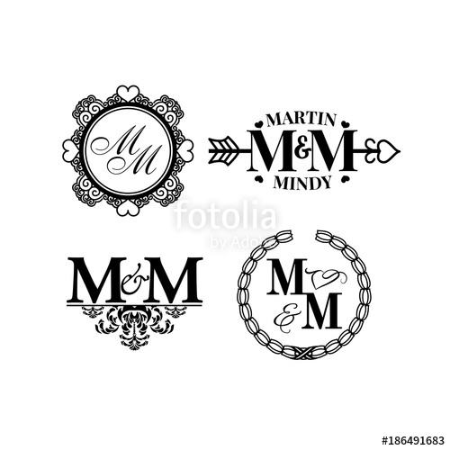 Wedding Monogram Logo Collection Vector Illustration Stock 500x500 Wedding Monogram Logo Collection Vector Illustration Stock