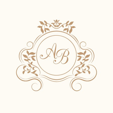 Elegant Floral Monogram Design Template For One Or Two Letters 450x450 Elegant Floral Monogram Design Template For One Or Two Letters