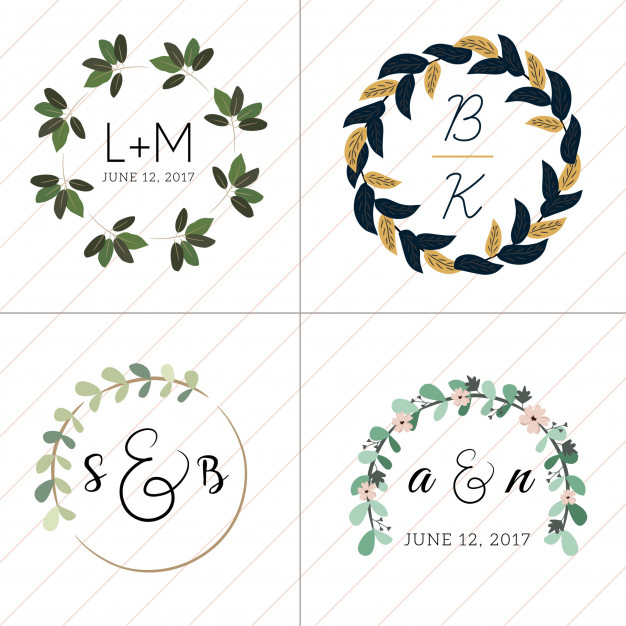 Floral Wreath Wedding Monogram Collection In Vector Premium 626x626 Floral Wreath Wedding Monogram Collection In Vector Premium