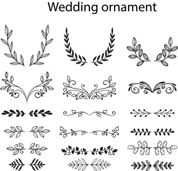 570x547 X Vintage Laurel Clipartblack And White Wreathflower Etsy